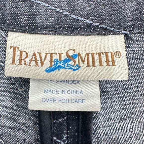 Vintage Dark Wash Denim Trenchcoat Swirl Eclectic 90s Women's Size Medium Petite - Picture 2 of 6